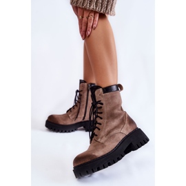 PL5 Bottes Chaudes Classiques en Daim Marron Caima beige 3