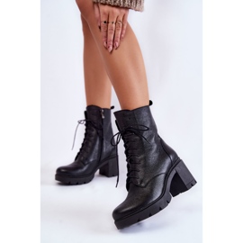 PL5 Bottes pour femmes en cuir à talons hauts Rea noir 2