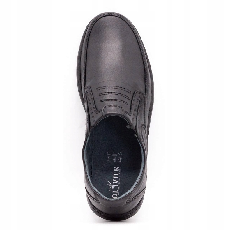 Olivier Chaussures sans lacets pour hommes 7053 noir 4