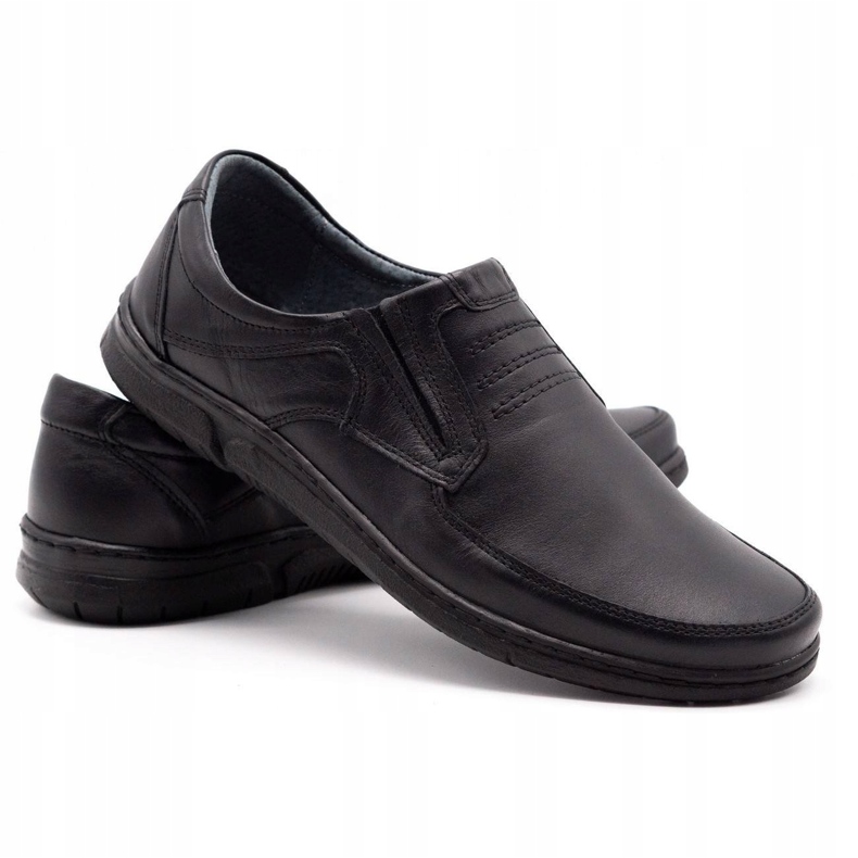 Olivier Chaussures sans lacets pour hommes 7053 noir 2