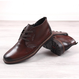 Bottines en cuir pour hommes isolées avec de la laine de mouton, marron Rieker 15300-25 brun 1