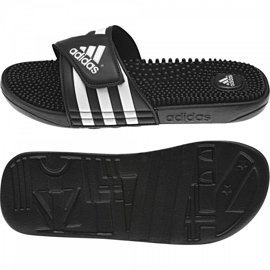 Chaussons Adidas Adissage M 078260 blanche le noir 1