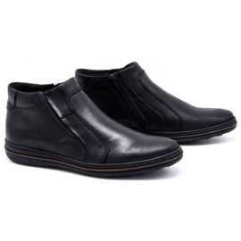 Polbut Bottes d'hiver en cuir pour hommes 381F noir 2