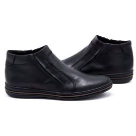 Polbut Bottes d'hiver en cuir pour hommes 381F noir le noir 3