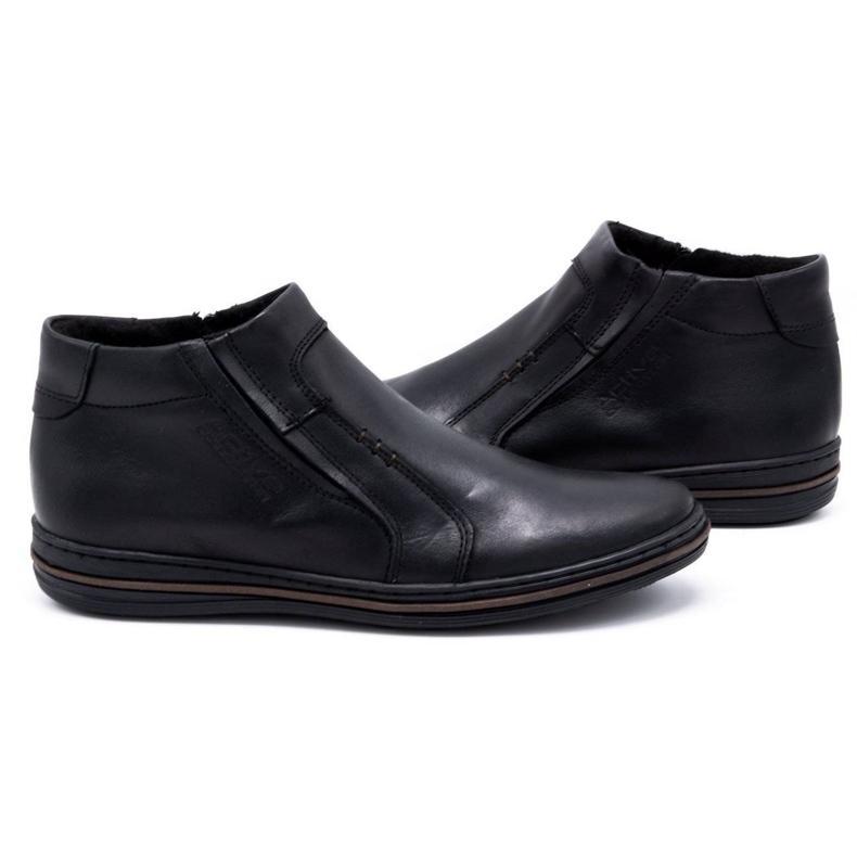 Polbut Bottes d'hiver en cuir pour hommes 381F noir 3