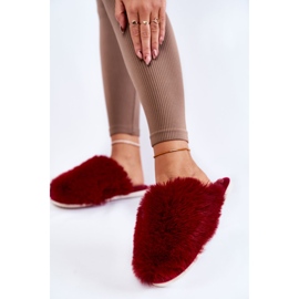 BM Pantoufles en fourrure Sheryl bordeaux pour femmes rouge 2