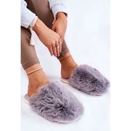 BM Pantoufles en fourrure Sheryl grises pour femmes 1 BM Pantoufles en fourrure Sheryl grises pour femmes 1