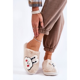 BM Chaussons Femme Fourrure Avec Lapin Beige Trisha 1