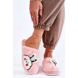 BM Chaussons Femme Fourrure Lapin Rose clair Trisha 1
