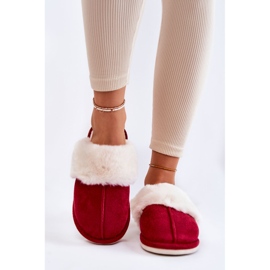 Chaussons Lisses Femme Avec Fourrure Rouge Morisea 1