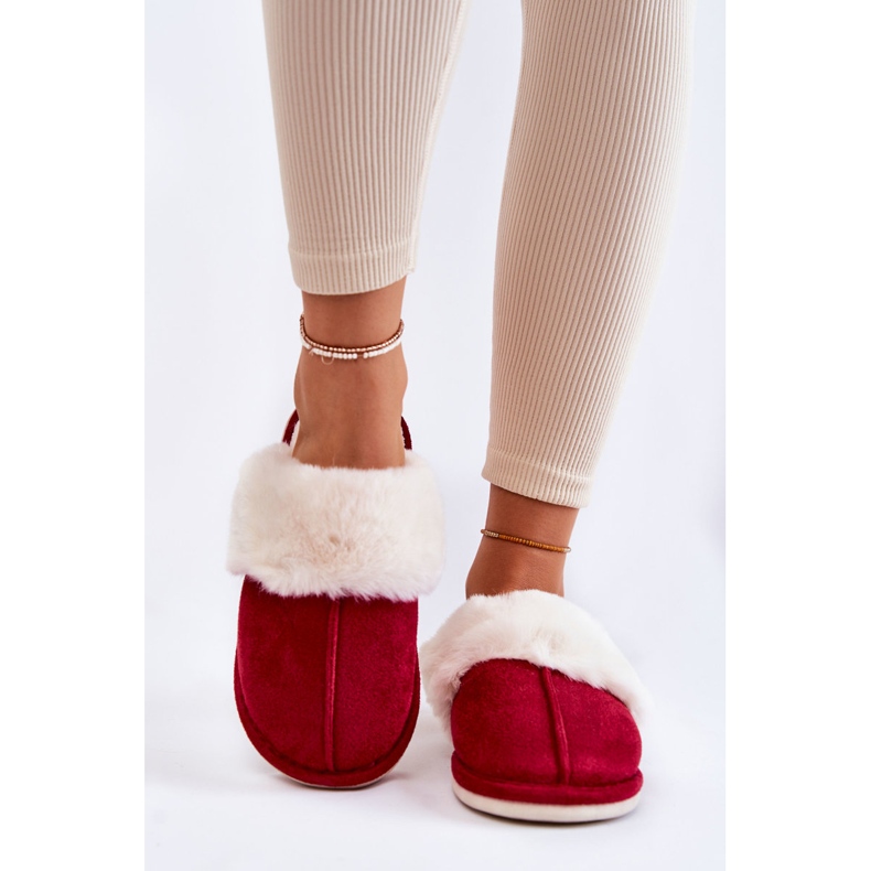 Chaussons Lisses Femme Avec Fourrure Rouge Morisea 1 Chaussons Lisses Femme Avec Fourrure Rouge Morisea 1