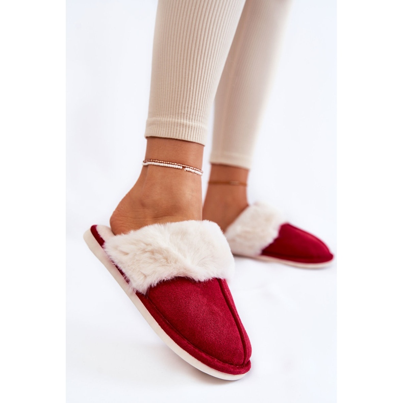 Chaussons Lisses Femme Avec Fourrure Rouge Morisea 2 Chaussons Lisses Femme Avec Fourrure Rouge Morisea 2