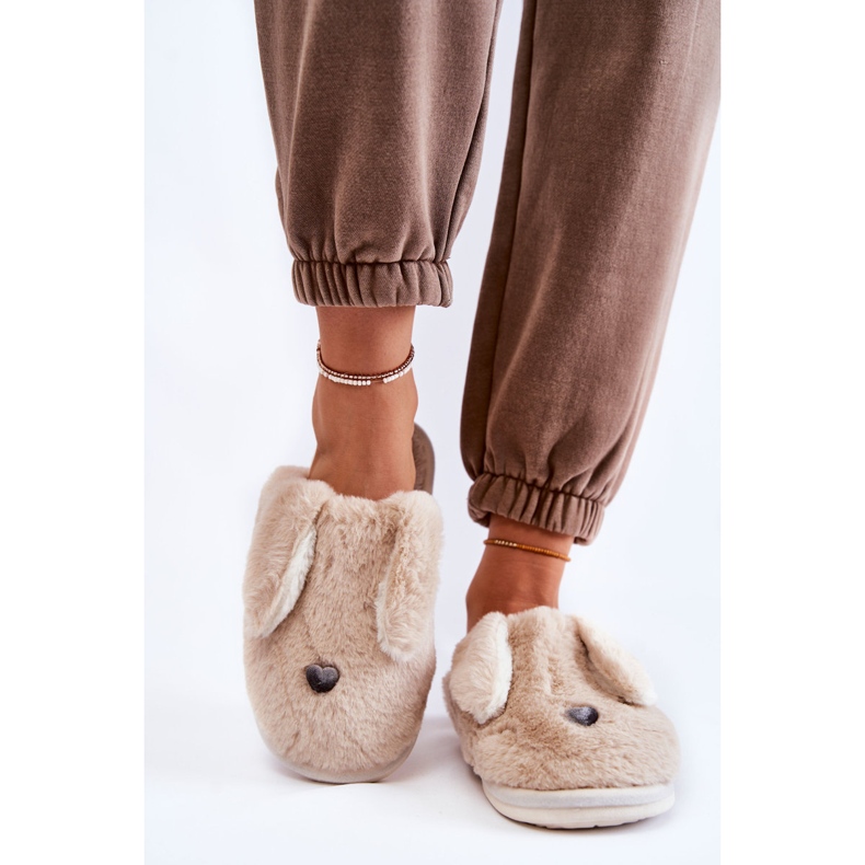 Chaussons Fourrure Beige Femme, Chaussons Remmi 2