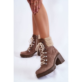 Bottines à Lacets en Daim pour Femme Marron Fenya brun 2