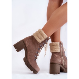 Bottines à Lacets en Daim pour Femme Marron Fenya brun 5