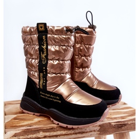 Bottes de neige chaudes en laine pour enfants sur curseur Golden Delhi doré 1