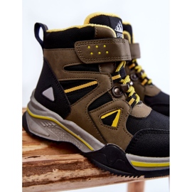 PE1 Chaussons Enfant Trappeurs Chauffés De Laine Kaki Marco le noir vert jaune 3