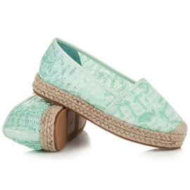 Vices Espadrilles en dentelle à sequins vert 4