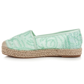 Vices Espadrilles en dentelle à sequins vert 5