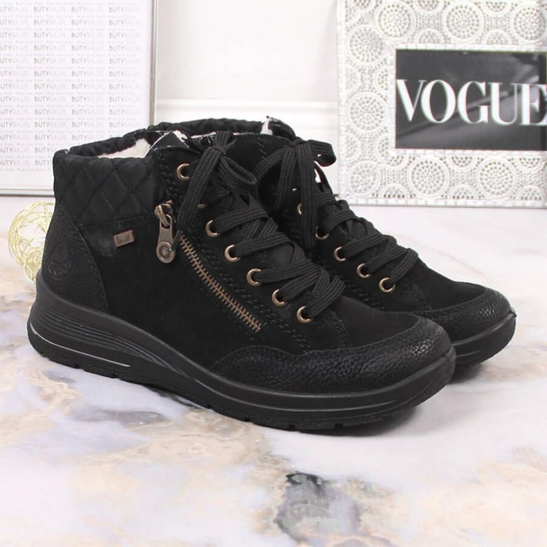 Bottes isolantes en cuir imperméable Rieker W RKR567 noir 2