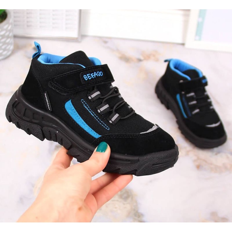 Befado Jr BEF37A chaussures de trekking hautes imperméables le noir 1