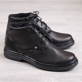 Bottines en cuir avec fermeture éclair Helios M H810 noir 1