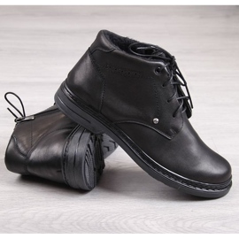 Bottines en cuir avec fermeture éclair Helios M H810 noir 2