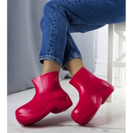 BM Bottes de pluie roses sur une semelle Frolo haute 1