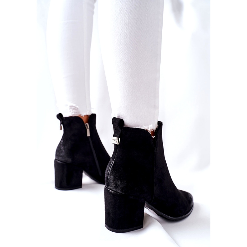 Vinceza Bottines Femme à Talon Daim Noir Carrick 3