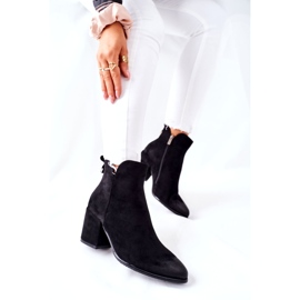 Vinceza Bottines Femme à Talon Daim Noir Carrick le noir 4