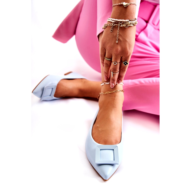 WS1 Ballerines en cuir avec ornement Simone Spitz bleu 3