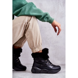 NEWS Bottes de neige à lacets pour femme Noir Anna le noir 5