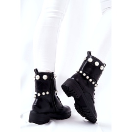 PG1 Bottines Femme Avec Perles Noir Mystique 2