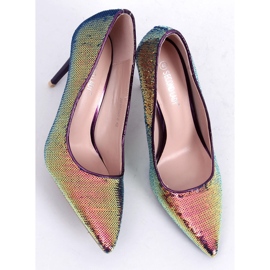 BM Escarpins à sequins pour femmes Mirren Navy multicolore 5
