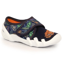 Chaussons de maison pour garçons avec velcro bleu marine Befado 273Y345 grenade 2