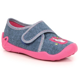Chaussons pour filles pour la maternelle avec une licorne Velcro Befado 122X016 2