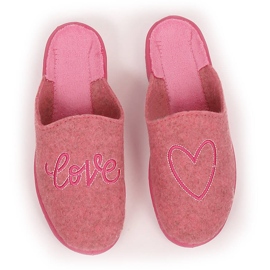 Chaussons maison fille feutre coulissant rose Befado 707Y428 1