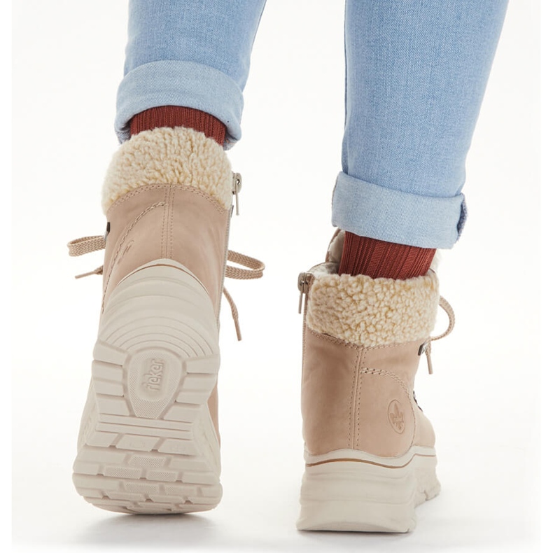 Bottes de neige imperméables Rieker beige warm pour femmes 48034-20 2