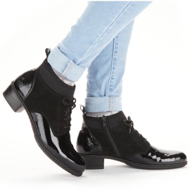Bottes isolées noires pour femmes en cuir laqué Rieker Y0740-00 1