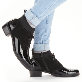 Bottes isolées noires pour femmes en cuir laqué Rieker Y0740-00 2