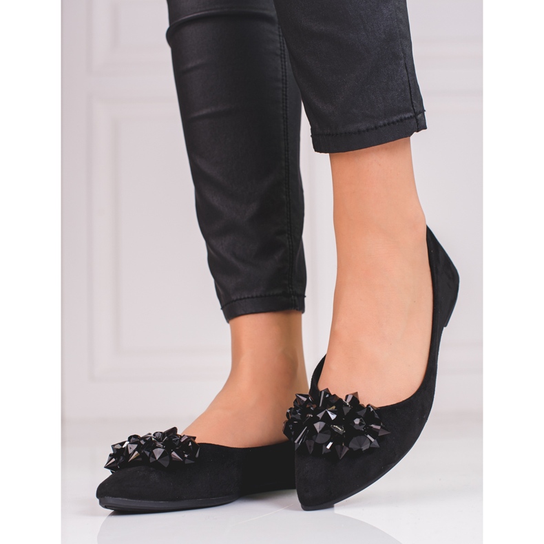 Ballerines femme avec cristaux shelovet noir 1