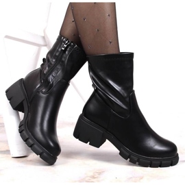 Bottines Jodhpur à talons hauts et plateforme isolante Jezzi W JEZ379 noir 1