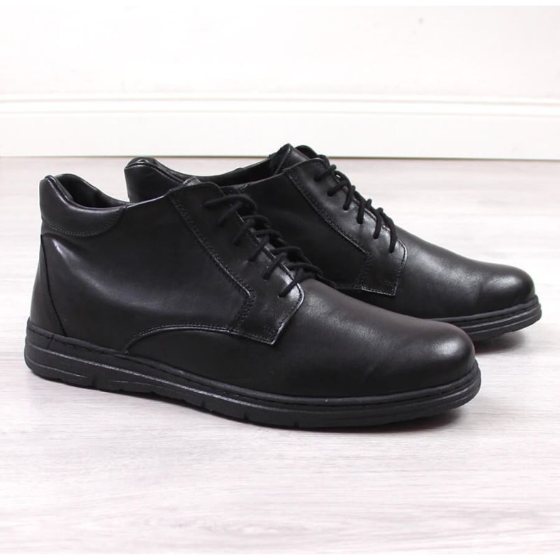 Bottines confort en cuir Łukbut M LUK1806B le noir 1