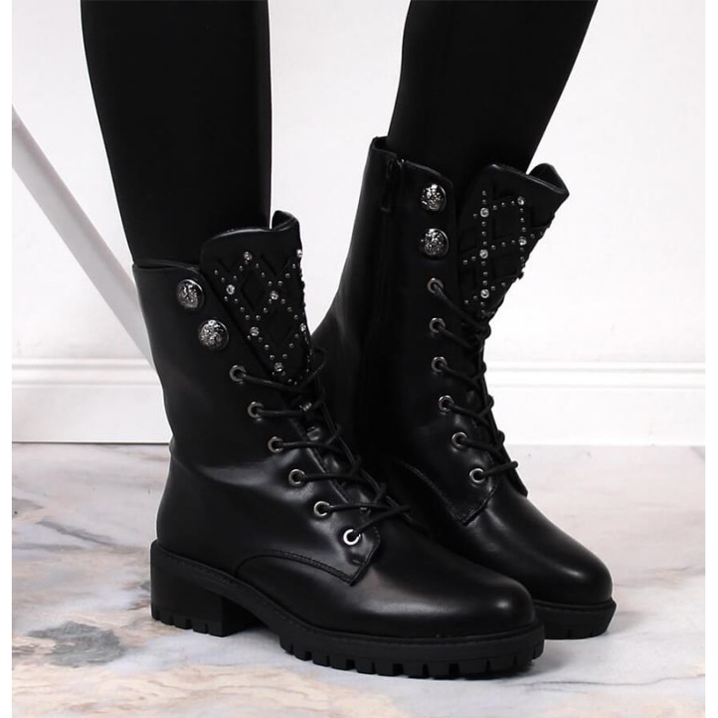 Bottes avec strass Jezzi W JEZ383 noir 2