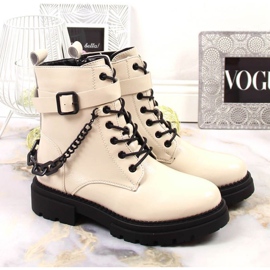 Bottes laquées avec une chaîne isolée Laura La.Fi W PMR28 beige 5