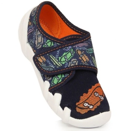 Befado Jr BEF11F pantoufles velcro pour la maison bleu marine 1