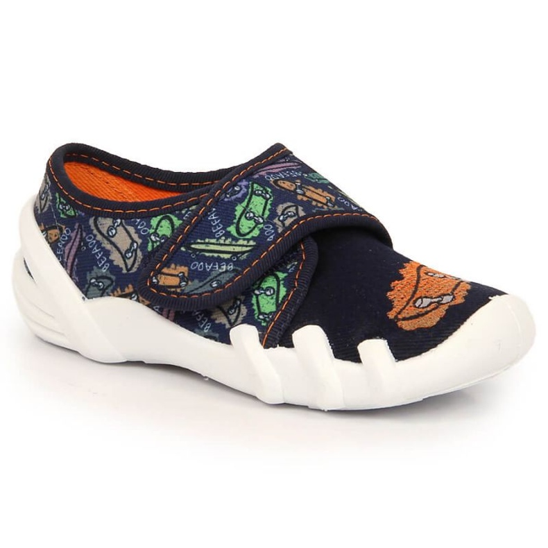 Befado Jr BEF11F pantoufles velcro pour la maison bleu marine 2