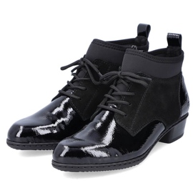 Bottes isolantes en cuir laqué Rieker W RKR573 noir 1
