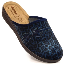 Chaussons confortables à imprimé léopard Inblu W ARC23A bleu marin 1