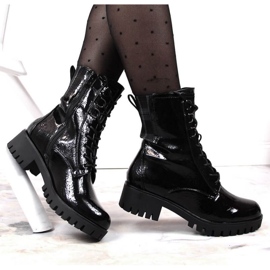 Bottines laquées isolées Jezzi W JEZ369 le noir 3